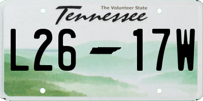 TN license plate L2617W