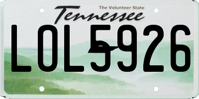 TN license plate LOL5926