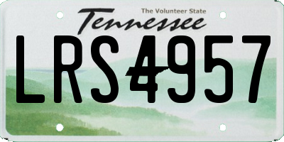 TN license plate LRS4957