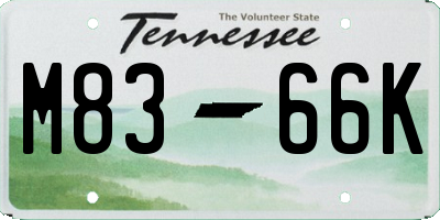 TN license plate M8366K