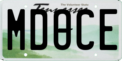 TN license plate MDOCE