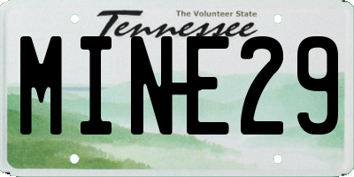 TN license plate MINE29