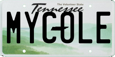 TN license plate MYCOLE