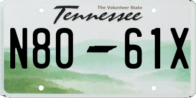 TN license plate N8061X