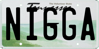 TN license plate NIGGA