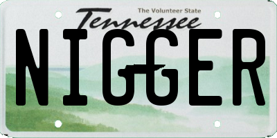 TN license plate NIGGER