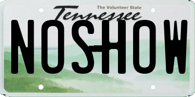 TN license plate NOSHOW