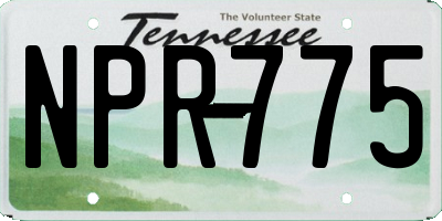 TN license plate NPR775