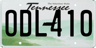 TN license plate ODL410