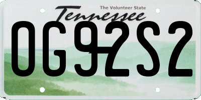 TN license plate OG92S2