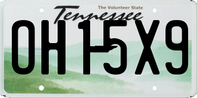 TN license plate OH15X9