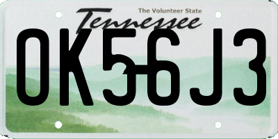 TN license plate OK56J3