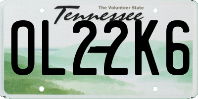 TN license plate OL22K6