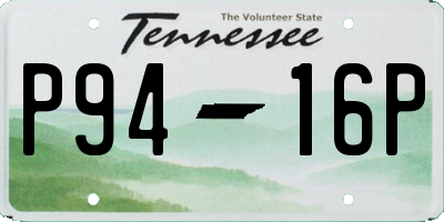 TN license plate P9416P