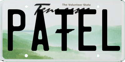 TN license plate PATEL