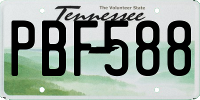 TN license plate PBF588