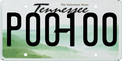 TN license plate POO100