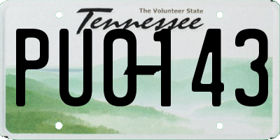 TN license plate PU0143