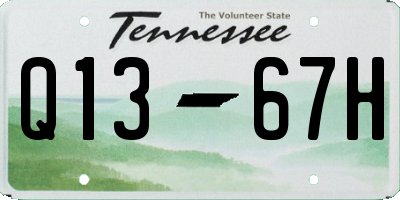TN license plate Q1367H