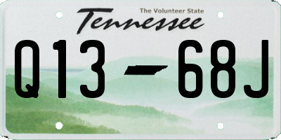 TN license plate Q1368J