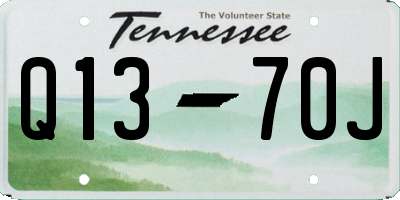 TN license plate Q1370J