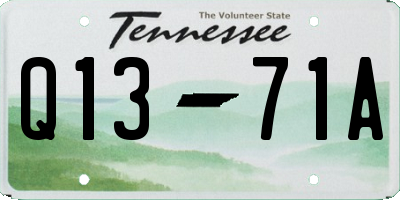 TN license plate Q1371A