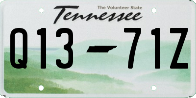 TN license plate Q1371Z