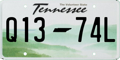 TN license plate Q1374L