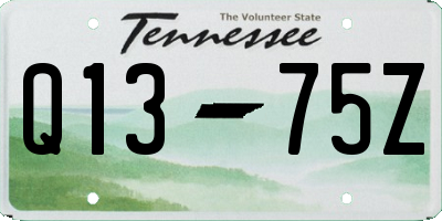TN license plate Q1375Z
