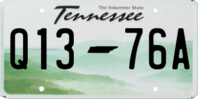 TN license plate Q1376A
