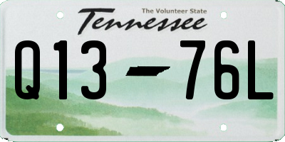 TN license plate Q1376L
