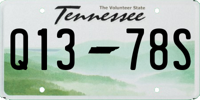 TN license plate Q1378S