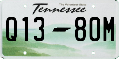 TN license plate Q1380M