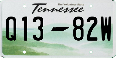 TN license plate Q1382W