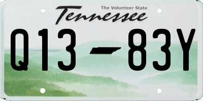 TN license plate Q1383Y