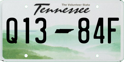 TN license plate Q1384F