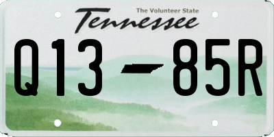 TN license plate Q1385R