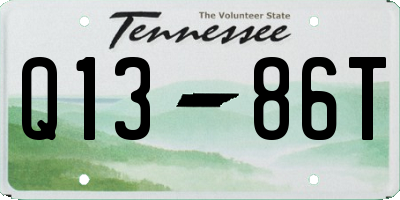 TN license plate Q1386T
