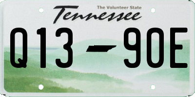 TN license plate Q1390E