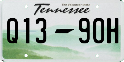 TN license plate Q1390H