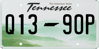 TN license plate Q1390P