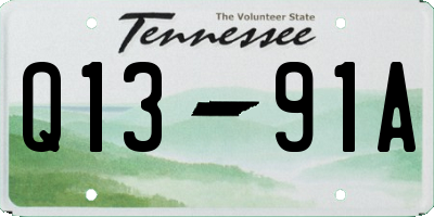 TN license plate Q1391A