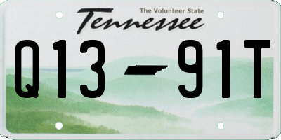 TN license plate Q1391T
