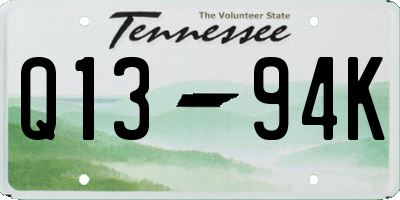 TN license plate Q1394K