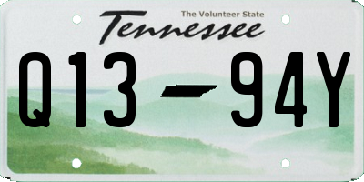 TN license plate Q1394Y