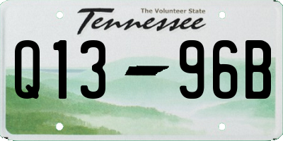 TN license plate Q1396B