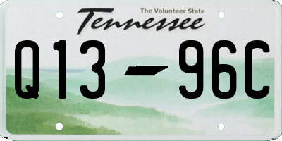 TN license plate Q1396C