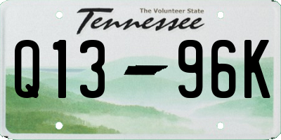 TN license plate Q1396K