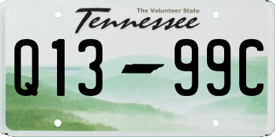 TN license plate Q1399C