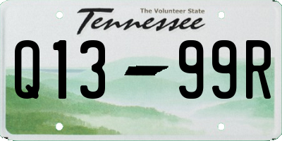 TN license plate Q1399R